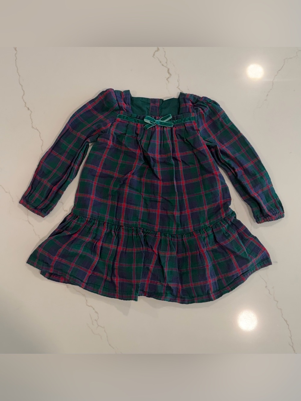 Nordstrom Girls Plaid Long-Sleeve Tiered Dress